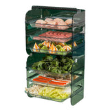 Multi Layer Food Tray Multifunctional Strong Capacity Durable Vegetable Fruit Preparation Plate 6 Layer Green