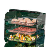 Multi Layer Food Tray Multifunctional Strong Capacity Durable Vegetable Fruit Preparation Plate 6 Layer Green