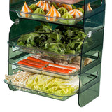 Multi Layer Food Tray Multifunctional Strong Capacity Durable Vegetable Fruit Preparation Plate 6 Layer Green