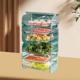 Multi Layer Food Tray Multifunctional Strong Capacity Durable Vegetable Fruit Preparation Plate 6 Layer White - Top-Down View