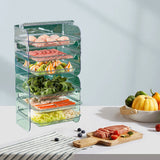 Multi Layer Food Tray Multifunctional Strong Capacity Durable Vegetable Fruit Preparation Plate 6 Layer White