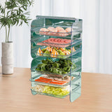 Multi Layer Food Tray Multifunctional Strong Capacity Durable Vegetable Fruit Preparation Plate 6 Layer White - Close-Up Angle