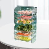 Multi Layer Food Tray Multifunctional Strong Capacity Durable Vegetable Fruit Preparation Plate 6 Layer White