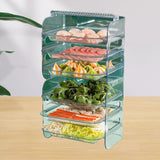 Multi Layer Food Tray Multifunctional Strong Capacity Durable Vegetable Fruit Preparation Plate 6 Layer White - Extra Image