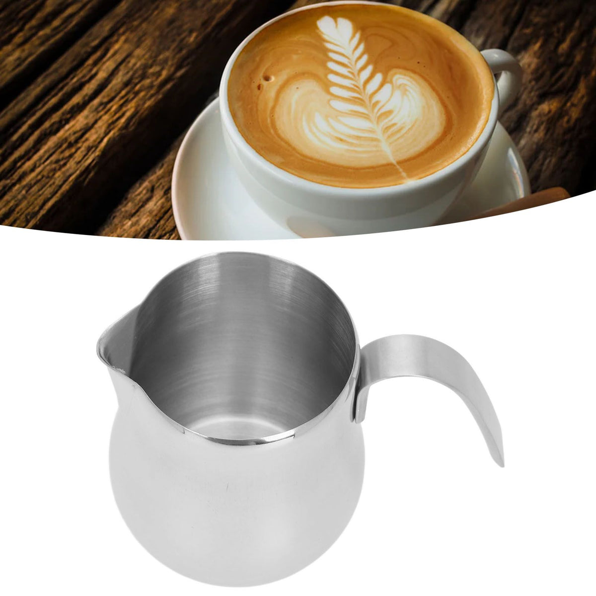 650ml 22oz Stainless Steel Milk Frothing Pitcher Creamer Coffee Steaming Pitcher with Handle