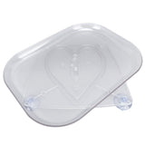 Refrigerator Turntable Organizer Transparent Rectangular Countertop Condiment Storage Rack for Household Kitchen Small Size