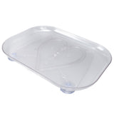 Refrigerator Turntable Organizer Transparent Rectangular Countertop Condiment Storage Rack for Household Kitchen Small Size