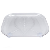 Refrigerator Turntable Organizer Transparent Rectangular Countertop Condiment Storage Rack for Household Kitchen Small Size
