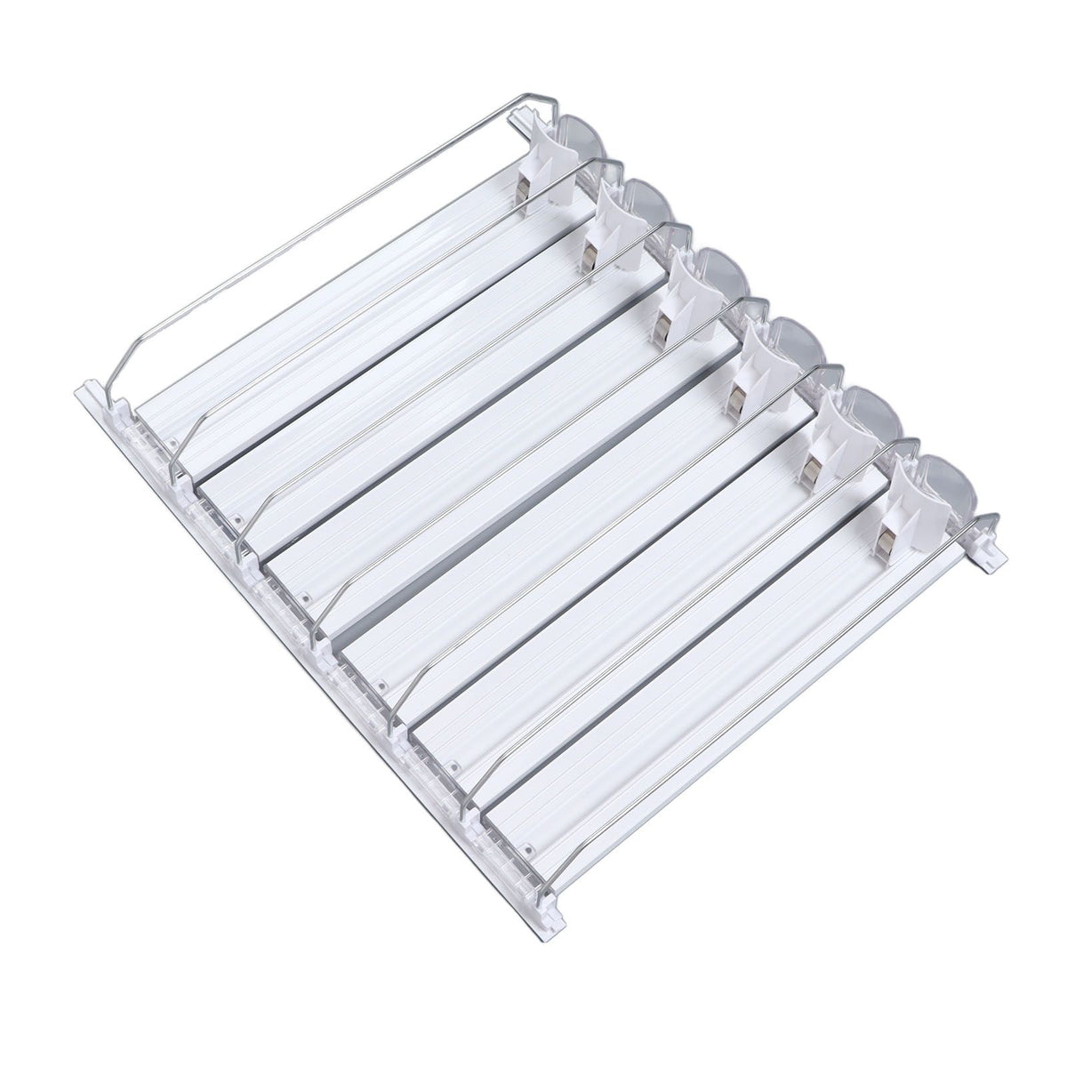 Drink Automatic Pusher Glide ABS White Width Adjustable 12oz 16oz 16.9oz 20oz Refrigerator Soda Can Organizer for Beverage 31cm/12.2in