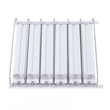Drink Automatic Pusher Glide ABS White Width Adjustable 12oz 16oz 16.9oz 20oz Refrigerator Soda Can Organizer for Beverage 31cm/12.2in - Close-Up Angle