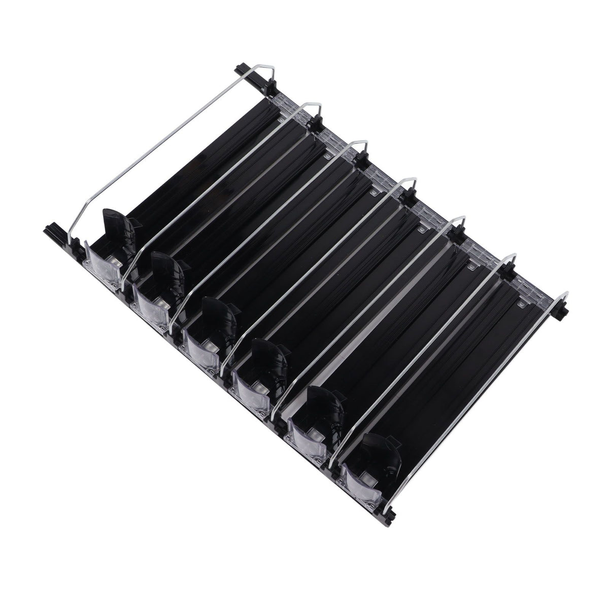 Automatic Drink Pusher Glide Width Adjustable Simple Operation Labor Space Saving Black Self Pushing Can Organizer for Fridge 31cm / 12.2in