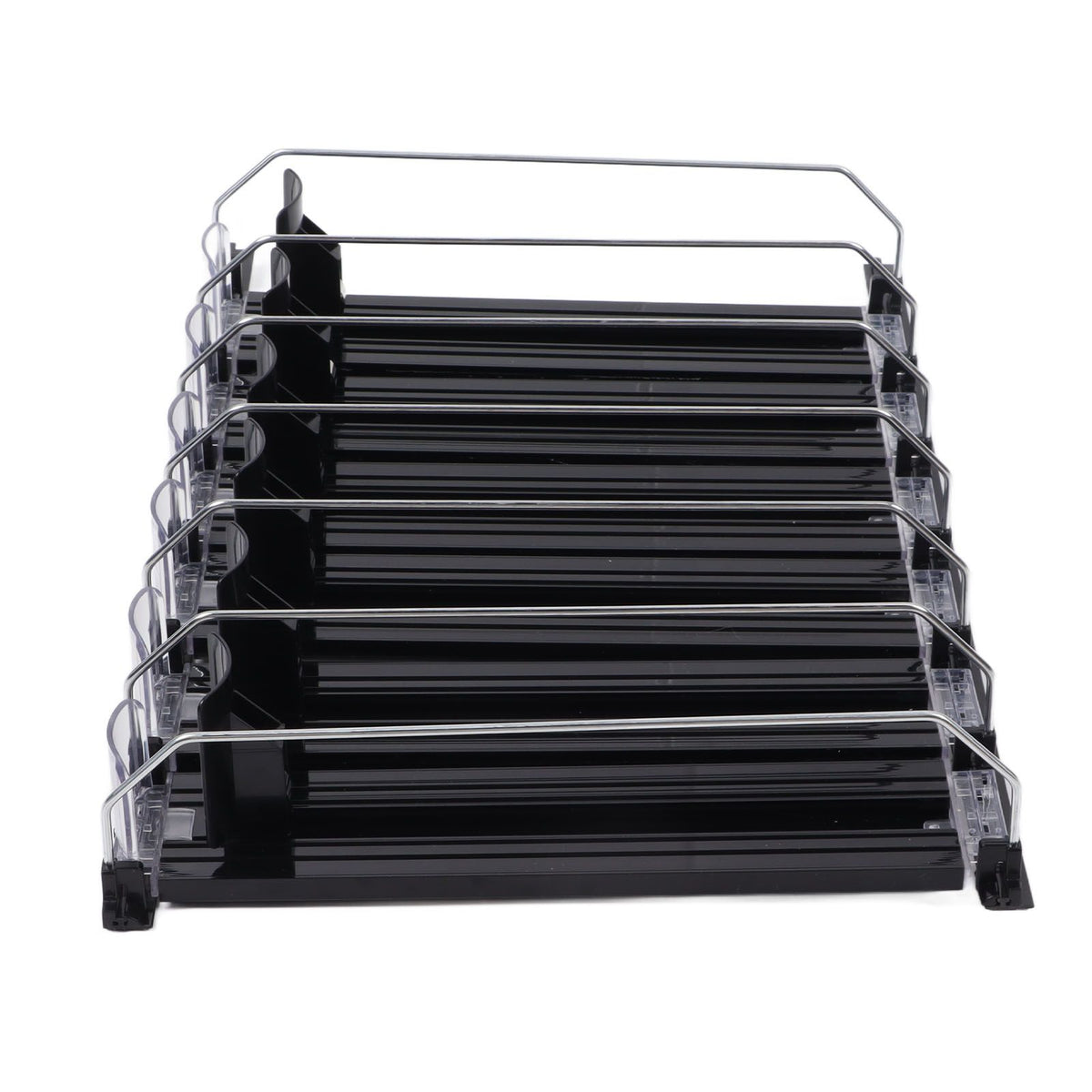 Automatic Drink Pusher Glide Width Adjustable Simple Operation Labor Space Saving Black Self Pushing Can Organizer for Fridge 31cm / 12.2in
