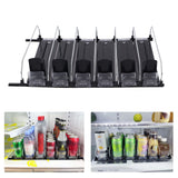 Automatic Drink Pusher Glide Width Adjustable Simple Operation Labor Space Saving Black Self Pushing Can Organizer for Fridge 31cm / 12.2in