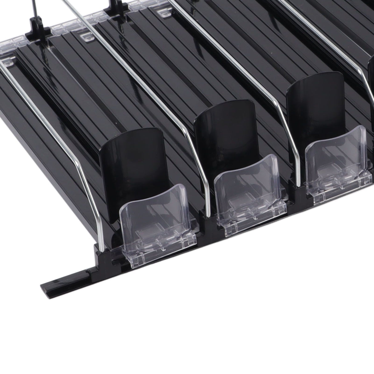 Automatic Drink Pusher Glide Width Adjustable Simple Operation Labor Space Saving Black Self Pushing Can Organizer for Fridge 31cm / 12.2in