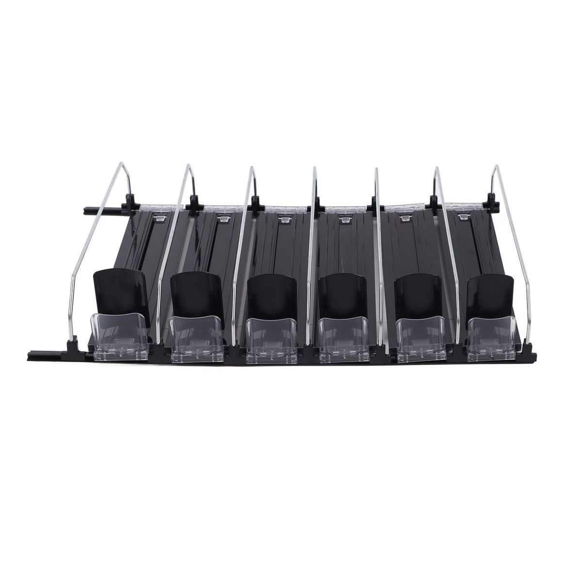Automatic Drink Pusher Glide Width Adjustable Simple Operation Labor Space Saving Black Self Pushing Can Organizer for Fridge 38cm / 15in