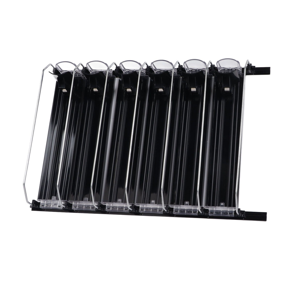 Automatic Drink Pusher Glide Width Adjustable Simple Operation Labor Space Saving Black Self Pushing Can Organizer for Fridge 38cm / 15in