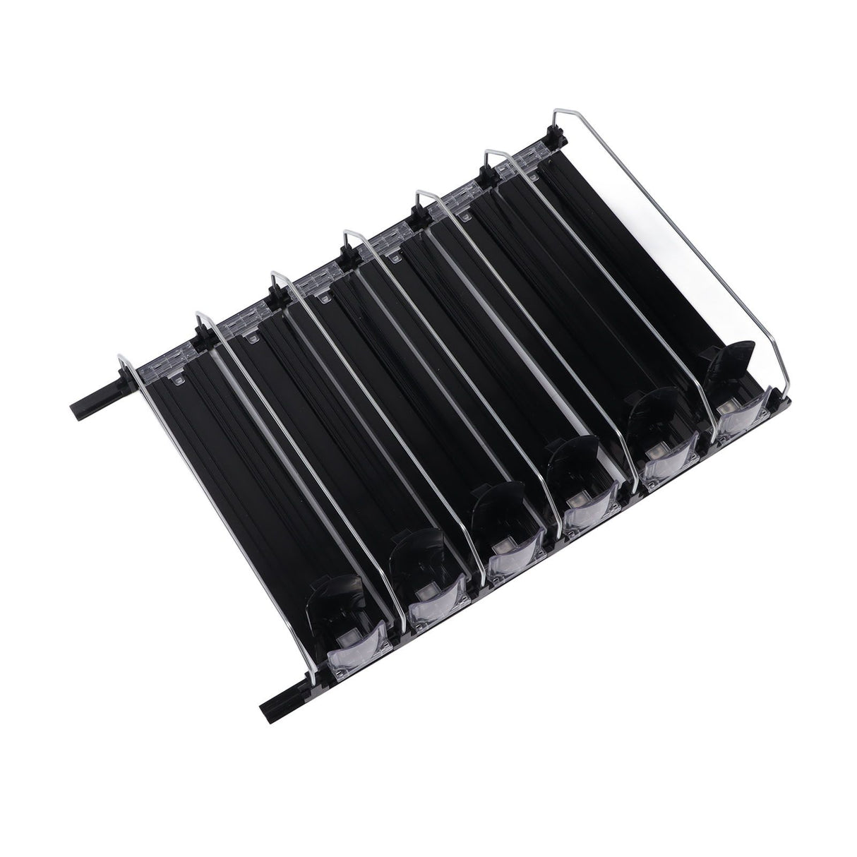 Automatic Drink Pusher Glide Width Adjustable Simple Operation Labor Space Saving Black Self Pushing Can Organizer for Fridge 38cm / 15in