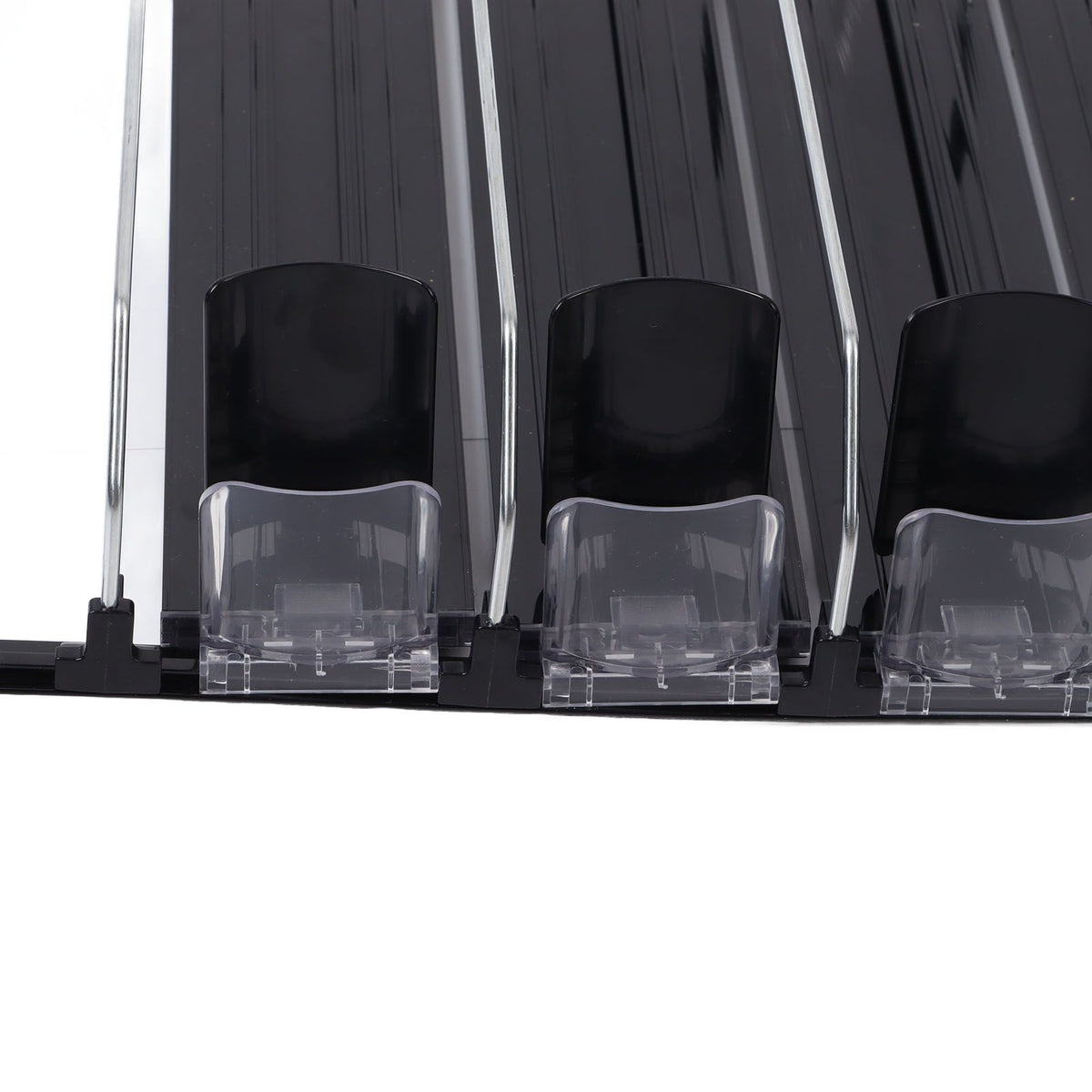 Automatic Drink Pusher Glide Width Adjustable Simple Operation Labor Space Saving Black Self Pushing Can Organizer for Fridge 38cm / 15in