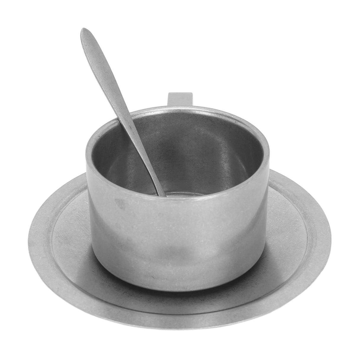 Insulated Coffee Cup Set Double Layer 304 Stainless Steel Coffee Mug with Saucer and Scoop for Home Camping Office 200ML