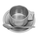 Insulated Coffee Cup Set Double Layer 304 Stainless Steel Coffee Mug with Saucer and Scoop for Home Camping Office 200ML - Extra Image