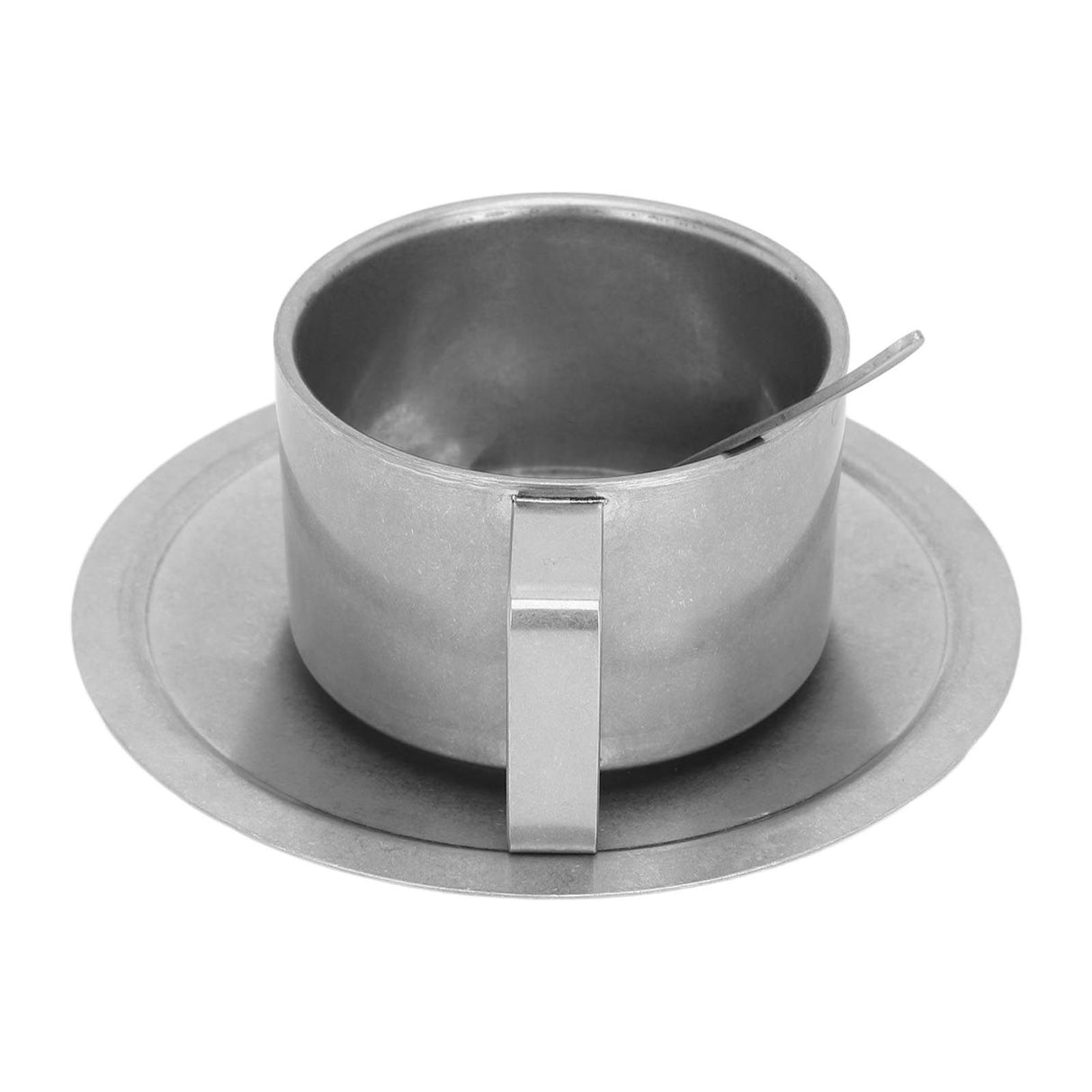 Insulated Coffee Cup Set Double Layer 304 Stainless Steel Coffee Mug with Saucer and Scoop for Home Camping Office 200ML