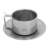 Insulated Coffee Cup Set Double Layer 304 Stainless Steel Coffee Mug with Saucer and Scoop for Home Camping Office 200ML
