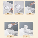 Multifunctional Kitchen Storage Rack Kitchen Countertop Cutting Board Pot Cover Chopsticks Forks Spoons Holder Pearl White - Close-Up Angle