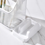 Multifunctional Kitchen Storage Rack Kitchen Countertop Cutting Board Pot Cover Chopsticks Forks Spoons Holder Pearl White