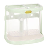 Chopsticks Drain Bucket Wall Mounted Double Compartment Hole Free Chopsticks Tube Basket for Forks Spoon Light Green