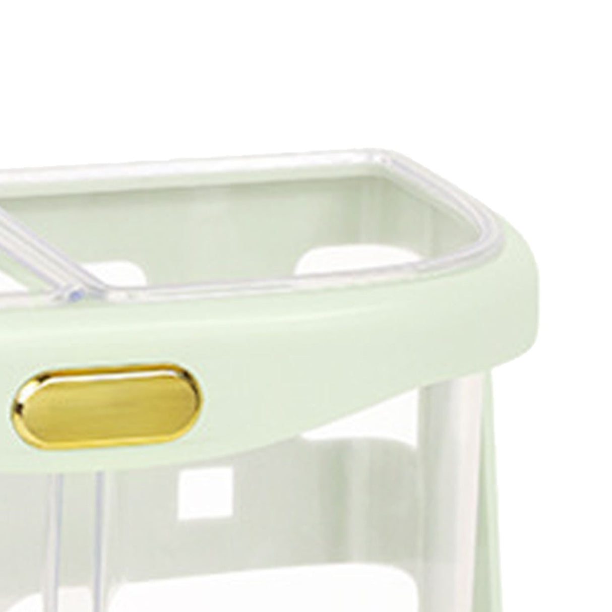 Chopsticks Drain Bucket Wall Mounted Double Compartment Hole Free Chopsticks Tube Basket for Forks Spoon Light Green
