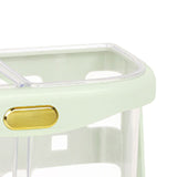 Chopsticks Drain Bucket Wall Mounted Double Compartment Hole Free Chopsticks Tube Basket for Forks Spoon Light Green - Extra Image