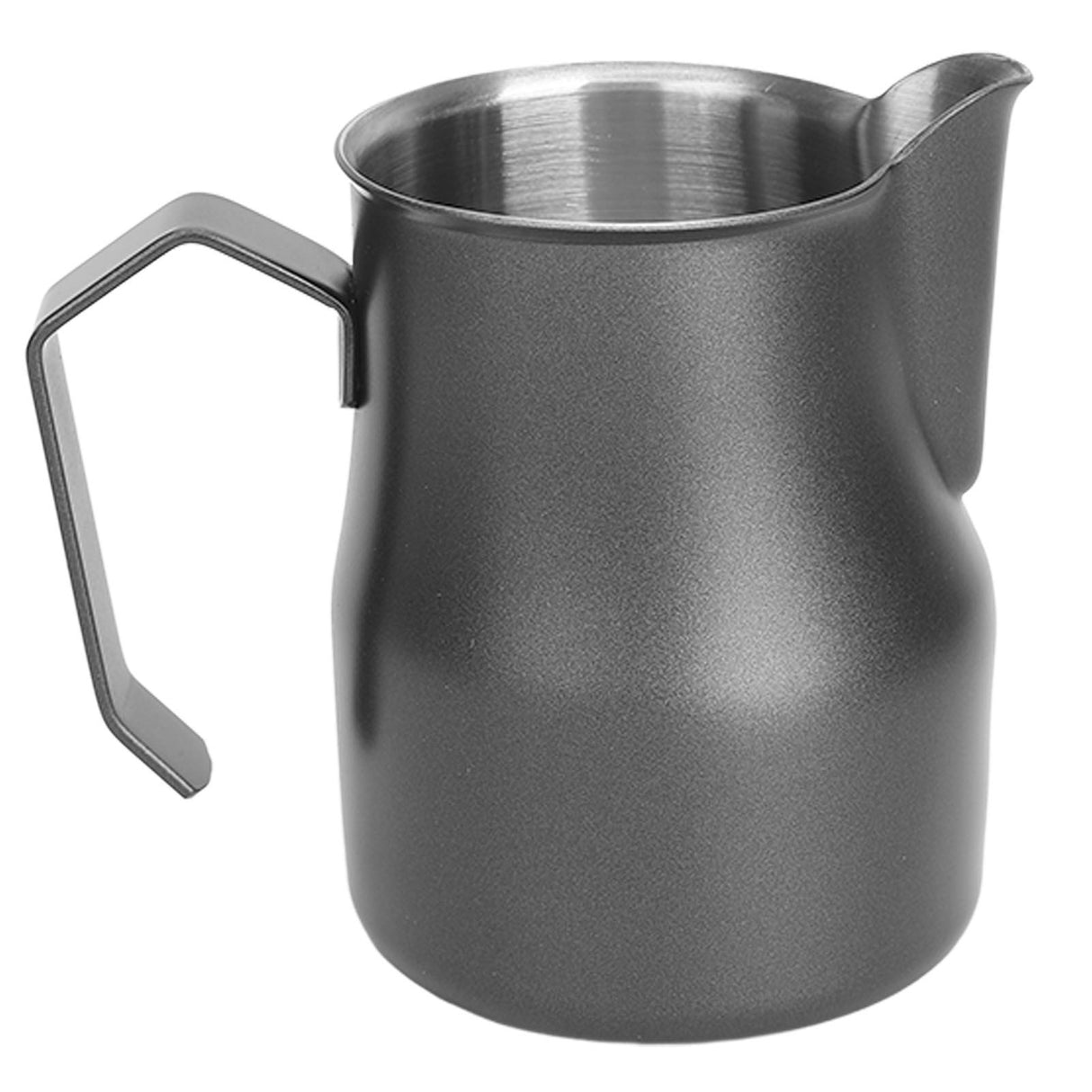 Milk Frothing Pitcher Coffee Steaming Pitcher 304 Stainless Steel Coffee Milk Cup Milk Frother Cup Olecranon Type Outlet Black 350ML