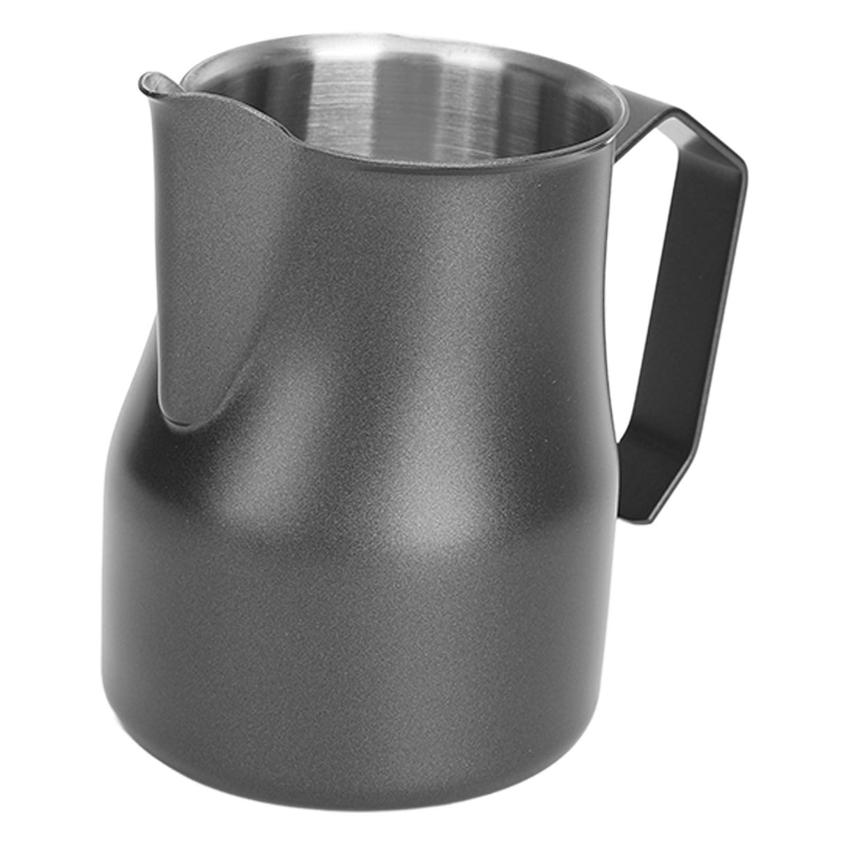Milk Frothing Pitcher Coffee Steaming Pitcher 304 Stainless Steel Coffee Milk Cup Milk Frother Cup Olecranon Type Outlet Black 350ML