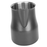 Milk Frothing Pitcher Coffee Steaming Pitcher 304 Stainless Steel Coffee Milk Cup Milk Frother Cup Olecranon Type Outlet Black 350ML