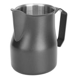 Milk Frothing Pitcher Coffee Steaming Pitcher 304 Stainless Steel Coffee Milk Cup Milk Frother Cup Olecranon Type Outlet Black 350ML