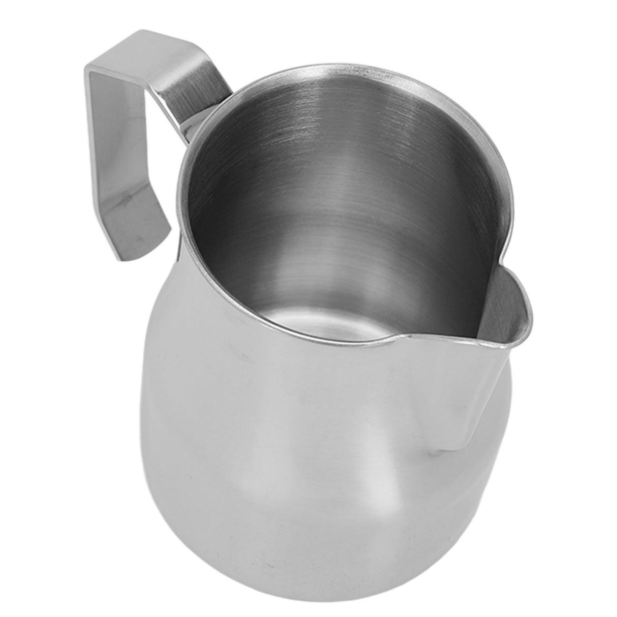 Milk Frothing Pitcher Coffee Steaming Pitcher 304 Stainless Steel Coffee Milk Cup Milk Frother Cup Olecranon Type Outlet Silver 350ML