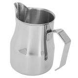 Milk Frothing Pitcher Coffee Steaming Pitcher 304 Stainless Steel Coffee Milk Cup Milk Frother Cup Olecranon Type Outlet Silver 350ML