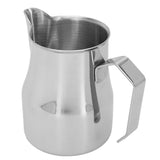 Milk Frothing Pitcher Coffee Steaming Pitcher 304 Stainless Steel Coffee Milk Cup Milk Frother Cup Olecranon Type Outlet Silver 350ML