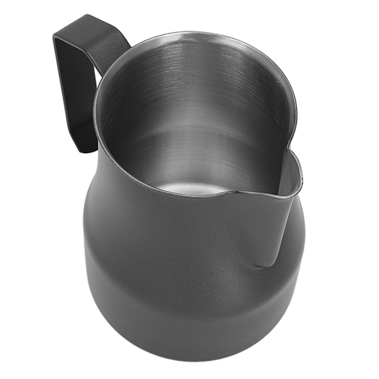 Milk Frothing Pitcher Coffee Steaming Pitcher 304 Stainless Steel Coffee Milk Cup Milk Frother Cup Olecranon Type Outlet Black 450ML