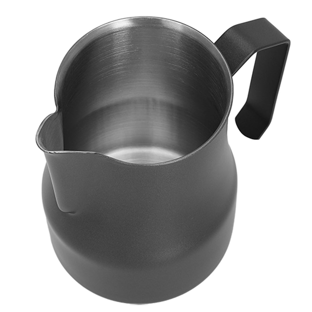Milk Frothing Pitcher Coffee Steaming Pitcher 304 Stainless Steel Coffee Milk Cup Milk Frother Cup Olecranon Type Outlet Black 450ML
