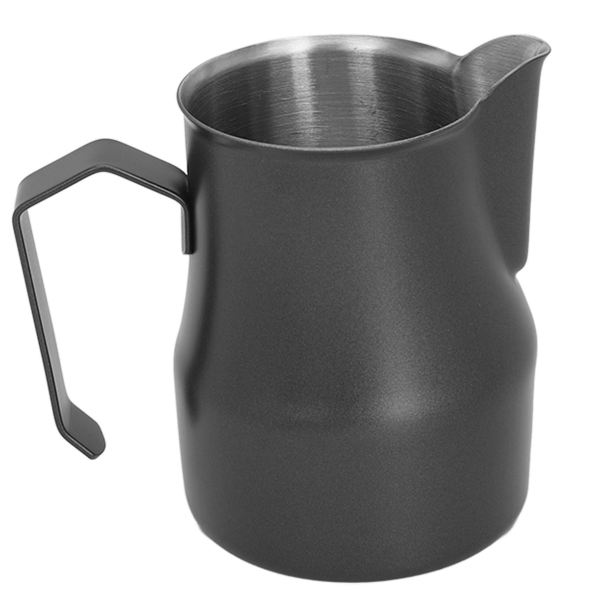 Milk Frothing Pitcher Coffee Steaming Pitcher 304 Stainless Steel Coffee Milk Cup Milk Frother Cup Olecranon Type Outlet Black 450ML