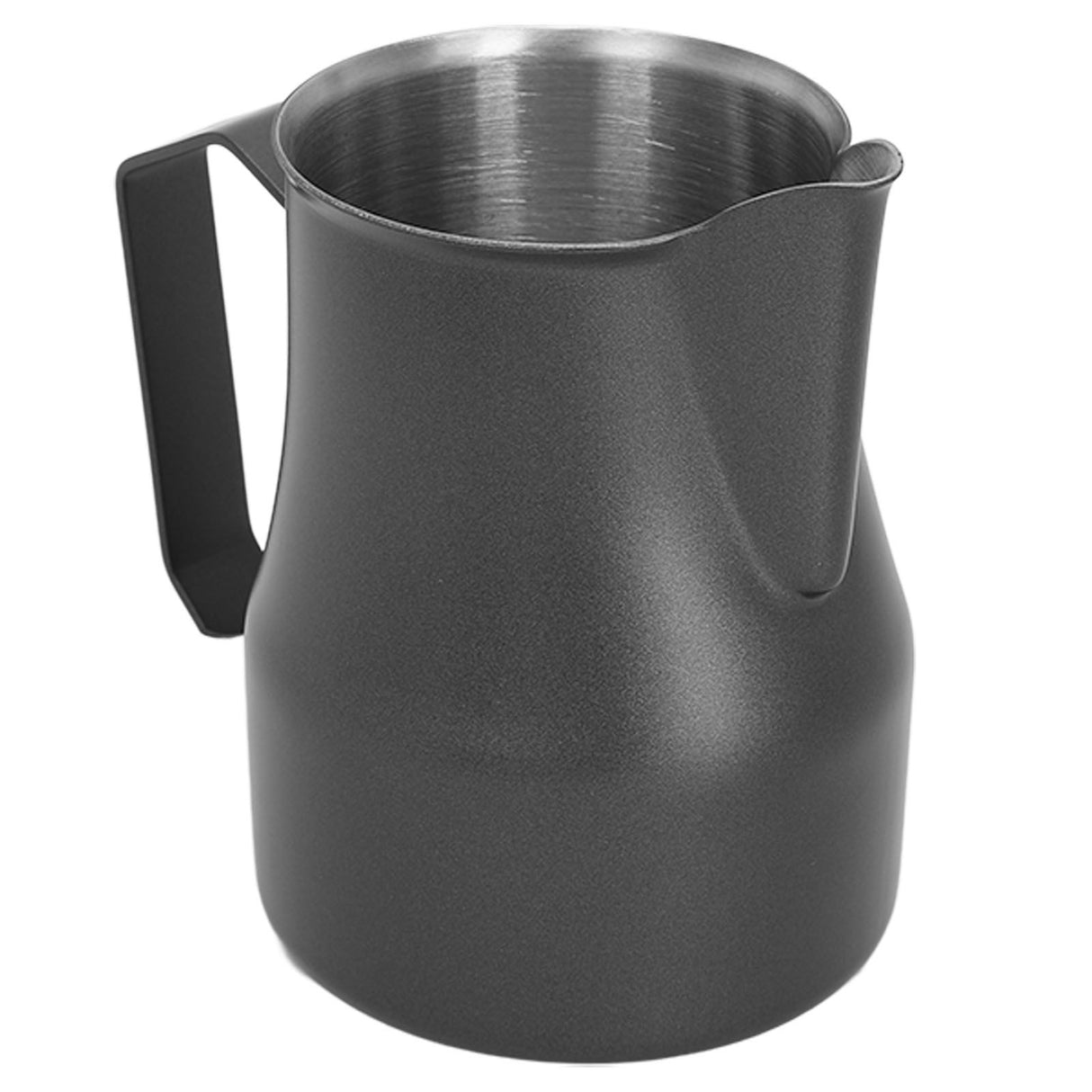 Milk Frothing Pitcher Coffee Steaming Pitcher 304 Stainless Steel Coffee Milk Cup Milk Frother Cup Olecranon Type Outlet Black 450ML