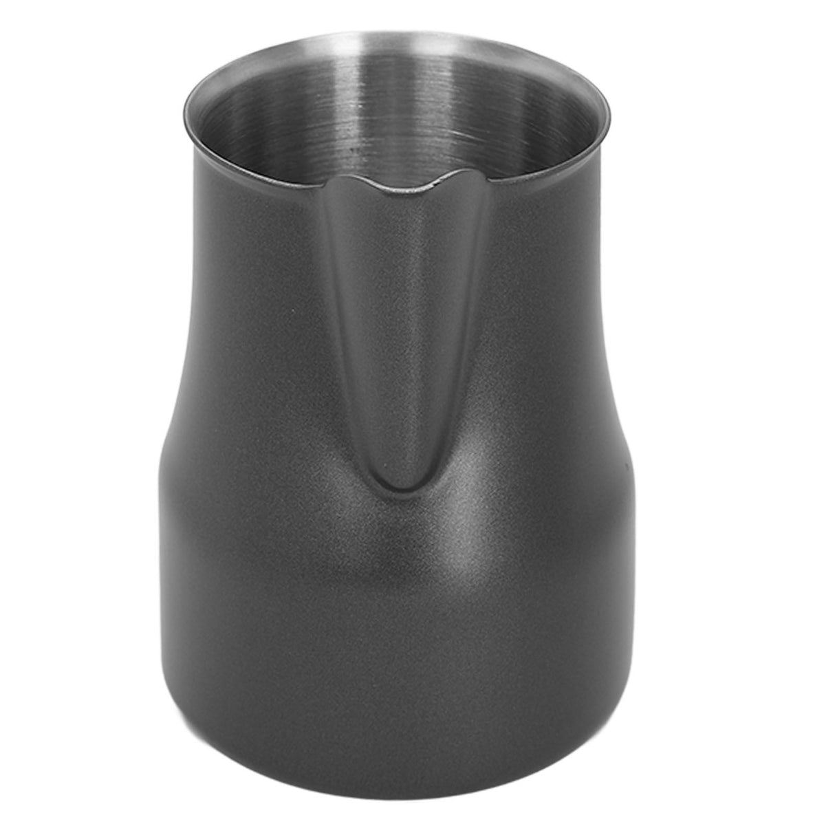 Milk Frothing Pitcher Coffee Steaming Pitcher 304 Stainless Steel Coffee Milk Cup Milk Frother Cup Olecranon Type Outlet Black 450ML