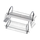 Dish Rack 2 Tier Bowl Dish Drainer Neat Organization Rust Prevention Kitchen Drying Rack Water Cup Style