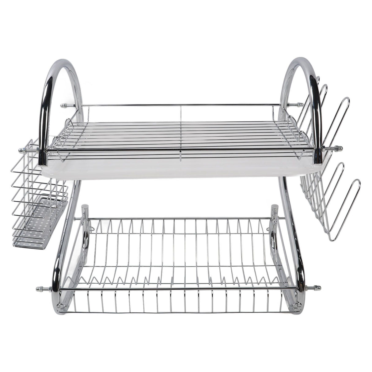Dish Rack 2 Tier Bowl Dish Drainer Neat Organization Rust Prevention Kitchen Drying Rack Water Cup Style
