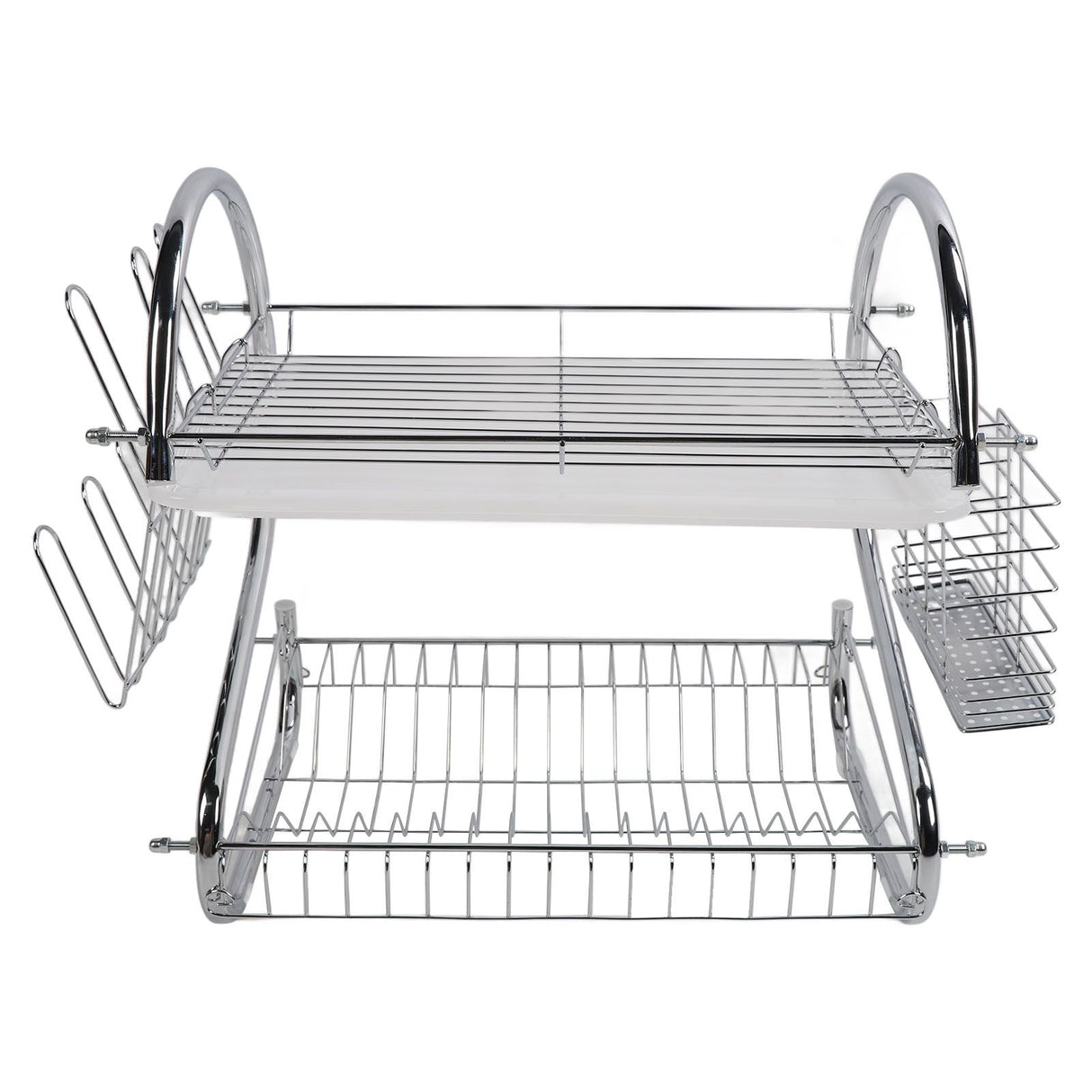 Dish Rack 2 Tier Bowl Dish Drainer Neat Organization Rust Prevention Kitchen Drying Rack Water Cup Style