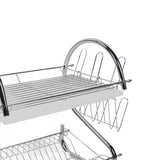 Dish Rack 2 Tier Bowl Dish Drainer Neat Organization Rust Prevention Kitchen Drying Rack Water Cup Style - Extra Image