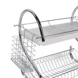 Dish Rack 2 Tier Bowl Dish Drainer Neat Organization Rust Prevention Kitchen Drying Rack Water Cup Style - Extra Image