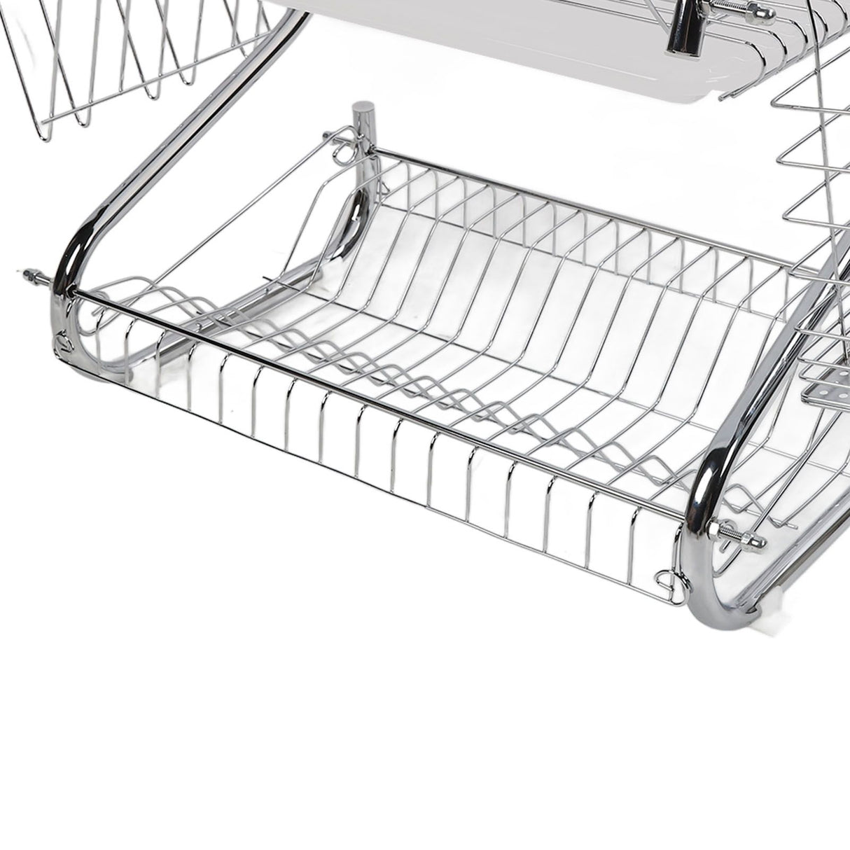 Dish Rack 2 Tier Bowl Dish Drainer Neat Organization Rust Prevention Kitchen Drying Rack Water Cup Style