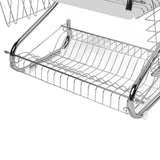 Dish Rack 2 Tier Bowl Dish Drainer Neat Organization Rust Prevention Kitchen Drying Rack Water Cup Style